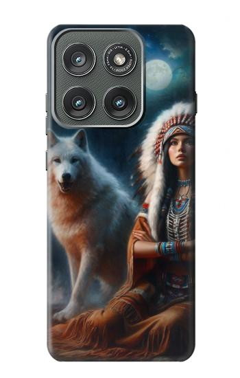 S3995 グリムウルフのインディアンガール Grim Wolf Indian Girl Motorola Edge (2025) バックケース、フリップケース・カバー