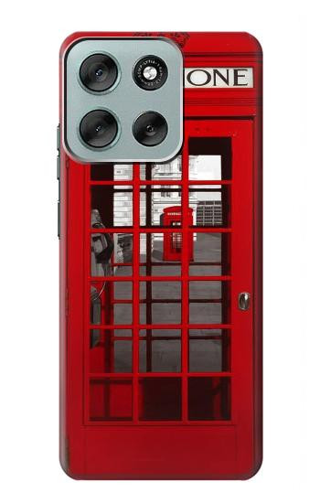S0058 ロンドン〔イギリス〕の赤い電話ボックス Classic British Red Telephone Box Motorola Moto G56 バックケース、フリップケース・カバー