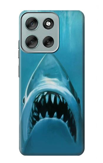 S0830 白いサメ White Shark Motorola Moto G56 バックケース、フリップケース・カバー
