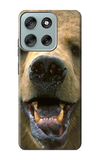 S0840 グリズリーベアの顔 Grizzly Bear Face Motorola Moto G56 バックケース、フリップケース・カバー