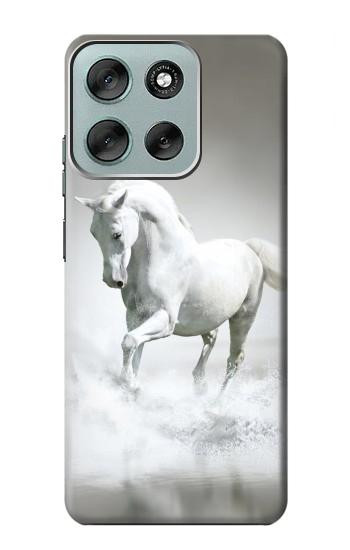 S0932 白馬 White Horse Motorola Moto G56 バックケース、フリップケース・カバー