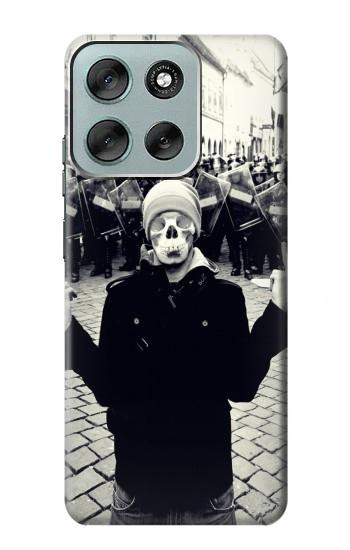 S1108 スクリームマスク 抗議者 Skull Mask Man Protester Motorola Moto G56 バックケース、フリップケース・カバー