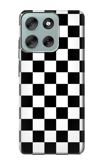 S1611 チェッカーボード Black and White Check Chess Board Motorola Moto G56 バックケース、フリップケース・カバー