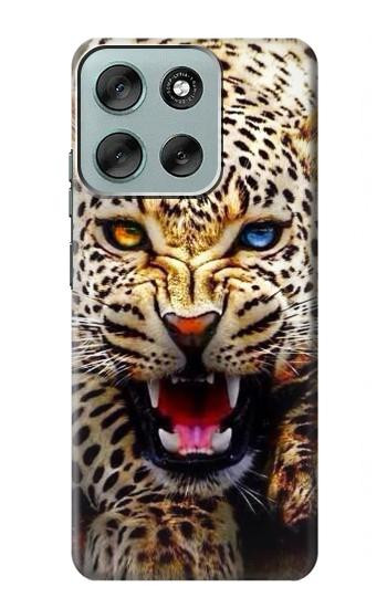 S1932 ブルーアイヒョウ Blue Eyed Leopard Motorola Moto G56 バックケース、フリップケース・カバー