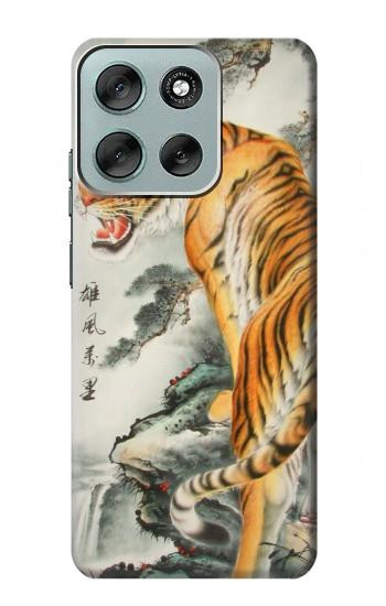 S1934 虎絵画 Tiger Painting Motorola Moto G56 バックケース、フリップケース・カバー