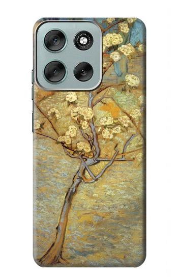 S1978 ヴァン・ゴッホ ピアツリー満開 Van Gogh Letter Pear Tree Blossom Motorola Moto G56 バックケース、フリップケース・カバー
