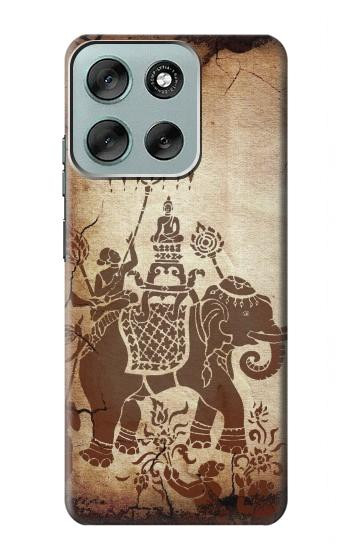 S2102 タイアート 象に仏 Thai Art Buddha on Elephant Motorola Moto G56 バックケース、フリップケース・カバー