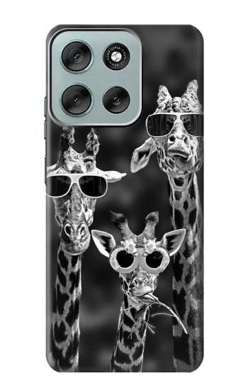 S2327 サングラスとキリン Giraffes With Sunglasses Motorola Moto G56 バックケース、フリップケース・カバー