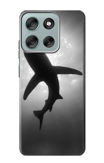 S2367 サメモノクロ Shark Monochrome Motorola Moto G56 バックケース、フリップケース・カバー