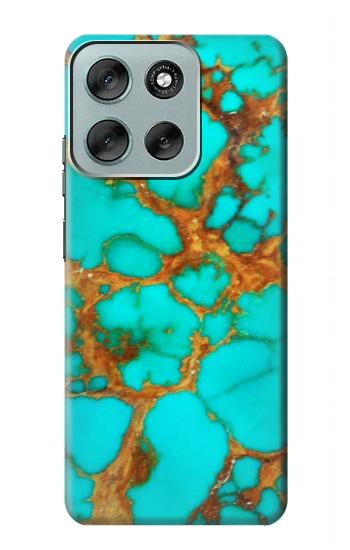 S2688 アクアターコイズ宝石グラフィックプリント Aqua Copper Turquoise Gemstone Graphic Printed Motorola Moto G56 バックケース、フリップケース・カバー
