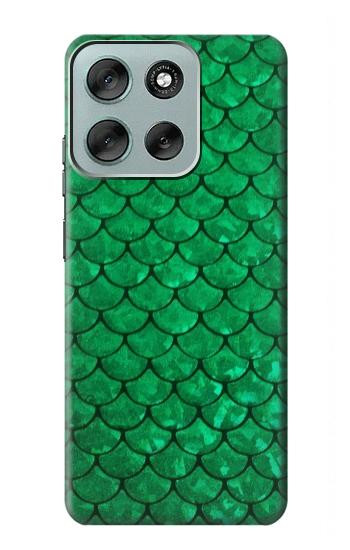 S2704 グリーンフィッシュスケールパターングラフィック Green Fish Scale Pattern Graphic Motorola Moto G56 バックケース、フリップケース・カバー