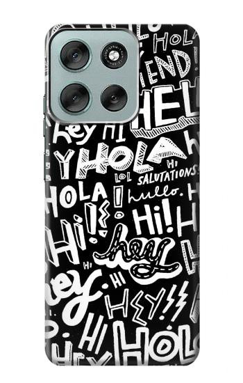 S2744 こんにちはこんにちはねえアートパターン Hey Hi Hello Art Pattern Motorola Moto G56 バックケース、フリップケース・カバー
