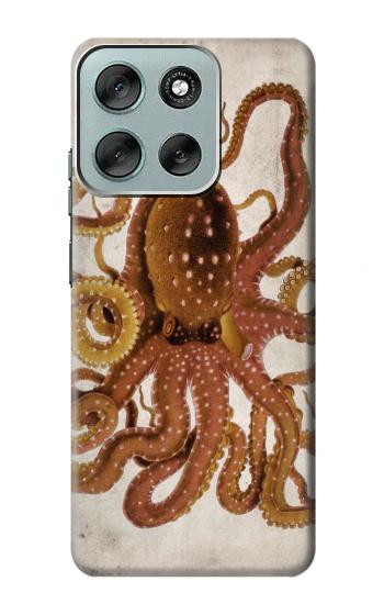 S2801 ヴィンテージタコ Vintage Octopus Motorola Moto G56 バックケース、フリップケース・カバー