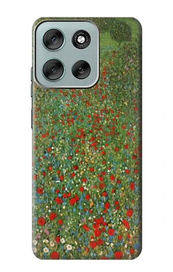 S2872 グスタフ・クリムト けしの野 Gustav Klimt Poppy Field Motorola Moto G56 バックケース、フリップケース・カバー