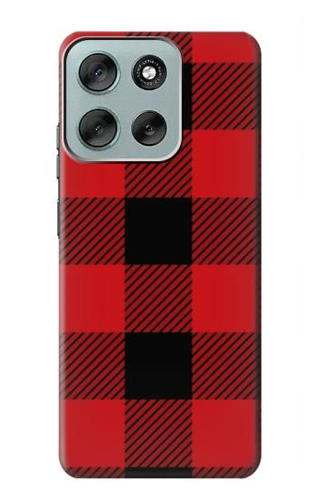 S2931 レッドバッファローチェック柄 Red Buffalo Check Pattern Motorola Moto G56 バックケース、フリップケース・カバー