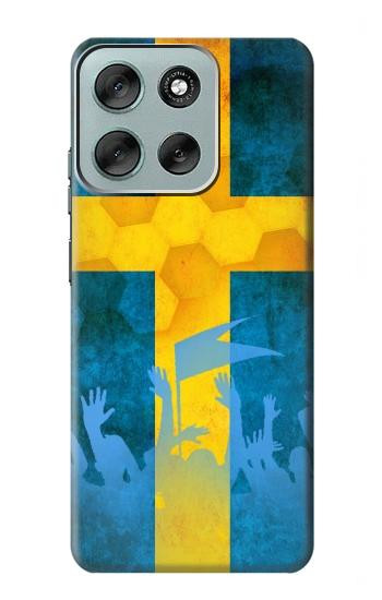 S2990 スウェーデンサッカー Sweden Football Soccer Flag Motorola Moto G56 バックケース、フリップケース・カバー