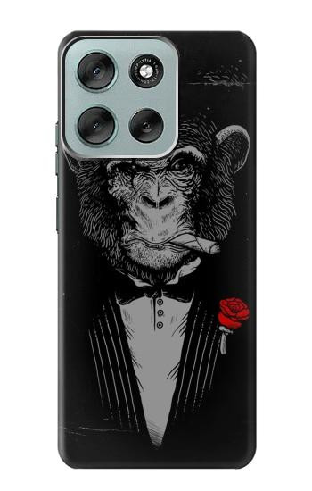 S3167 面白いマフィア猿 Funny Gangster Mafia Monkey Motorola Moto G56 バックケース、フリップケース・カバー