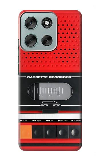 S3204 レッドカセットレコーダーグラフィック Red Cassette Recorder Graphic Motorola Moto G56 バックケース、フリップケース・カバー