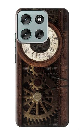 S3221 クロックギア Steampunk Clock Gears Motorola Moto G56 バックケース、フリップケース・カバー