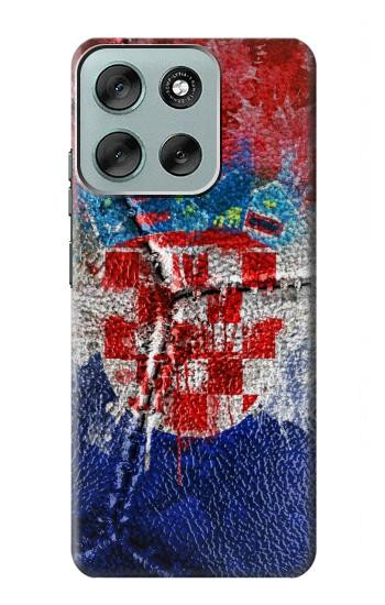 S3313 クロアチアflag Vintage Football Graphic Croatia Flag Vintage Football Graphic Motorola Moto G56 バックケース、フリップケース・カバー