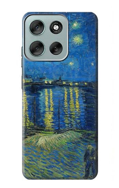 S3336 ヴァン・ゴッホローソンの星空 Van Gogh Starry Night Over the Rhone Motorola Moto G56 バックケース、フリップケース・カバー