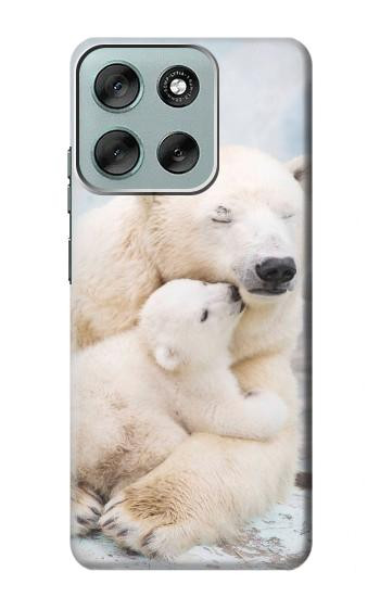 S3373 シロクマ抱擁家族 Polar Bear Hug Family Motorola Moto G56 バックケース、フリップケース・カバー