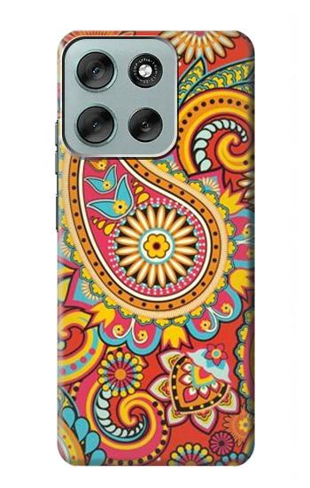 S3402 ペイズリー花柄 Floral Paisley Pattern Seamless Motorola Moto G56 バックケース、フリップケース・カバー
