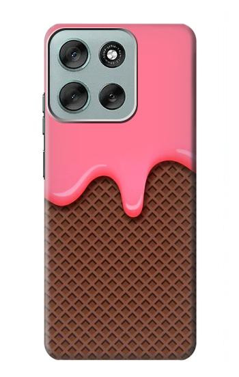 S3754 ストロベリーアイスクリームコーン Strawberry Ice Cream Cone Motorola Moto G56 バックケース、フリップケース・カバー