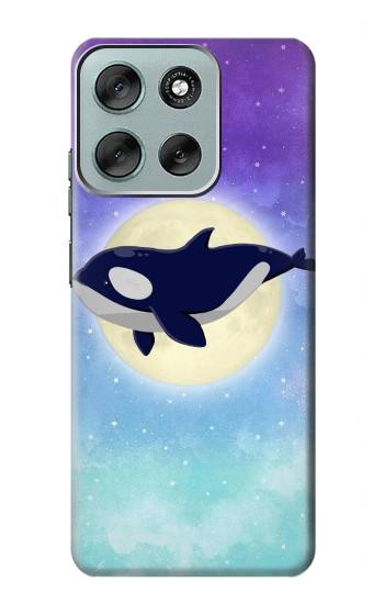 S3807 キラーホエールオルカ月パステルファンタジー Killer Whale Orca Moon Pastel Fantasy Motorola Moto G56 バックケース、フリップケース・カバー