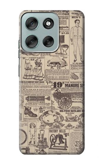 S3819 レトロなヴィンテージ紙 Retro Vintage Paper Motorola Moto G56 バックケース、フリップケース・カバー