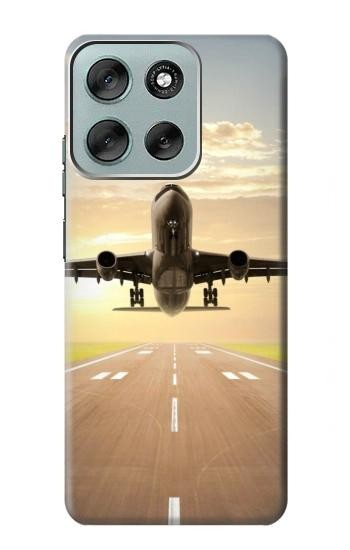 S3837 飛行機離陸日の出 Airplane Take off Sunrise Motorola Moto G56 バックケース、フリップケース・カバー