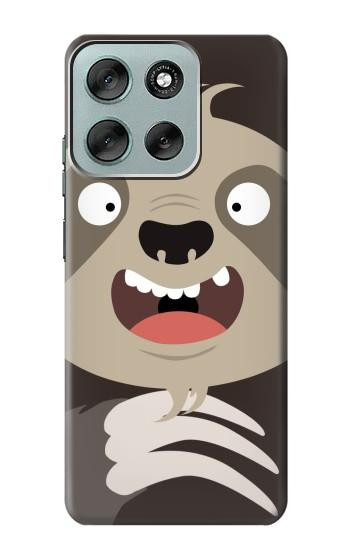 S3855 ナマケモノの顔の漫画 Sloth Face Cartoon Motorola Moto G56 バックケース、フリップケース・カバー