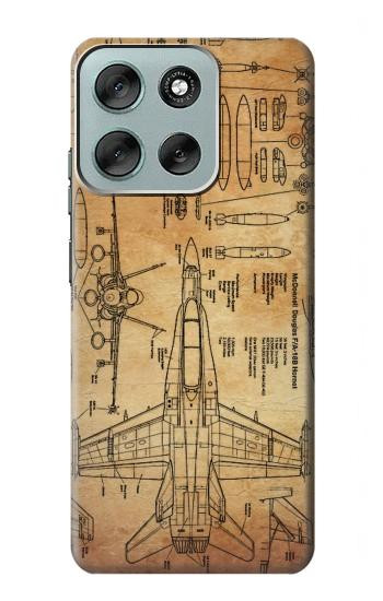 S3868 航空機の設計図の古い紙 Aircraft Blueprint Old Paper Motorola Moto G56 バックケース、フリップケース・カバー