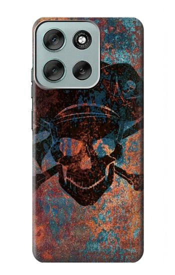 S3895 海賊スカルメタル Pirate Skull Metal Motorola Moto G56 バックケース、フリップケース・カバー