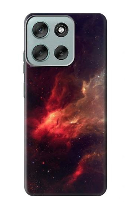 S3897 赤い星雲の宇宙 Red Nebula Space Motorola Moto G56 バックケース、フリップケース・カバー