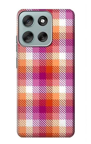 S3941 LGBT レズビアン プライド フラグ チェック柄 LGBT Lesbian Pride Flag Plaid Motorola Moto G56 バックケース、フリップケース・カバー