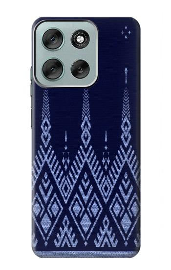 S3950 テキスタイル タイ ブルー パターン Textile Thai Blue Pattern Motorola Moto G56 バックケース、フリップケース・カバー