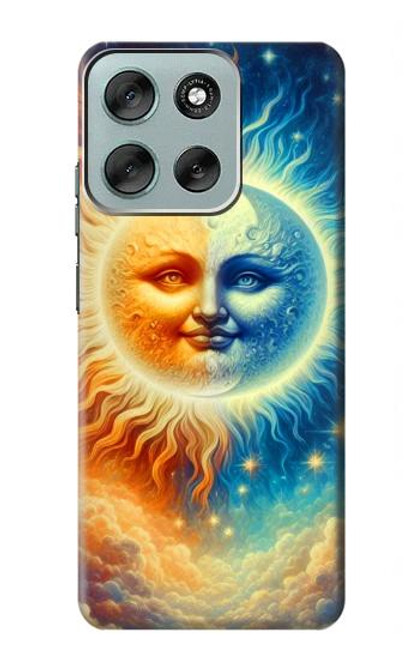S3966 芸術的な太陽と月 Artistic Sun Moon Motorola Moto G56 バックケース、フリップケース・カバー