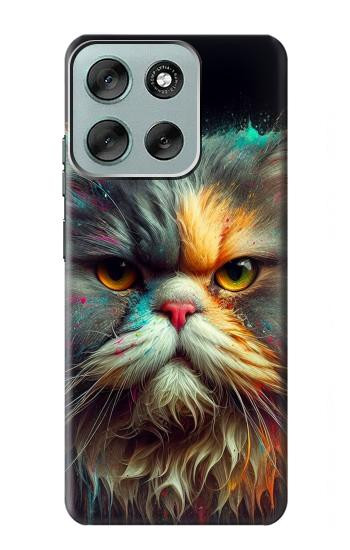 S3971 色を塗った猫 Cat Painted Color Motorola Moto G56 バックケース、フリップケース・カバー