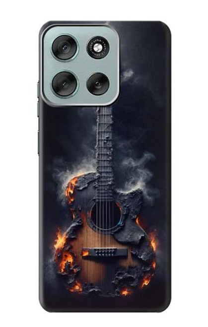 S3972 焦げたアコースティックギターのグラフィック Burned Acoustic Guitar Graphic Motorola Moto G56 バックケース、フリップケース・カバー