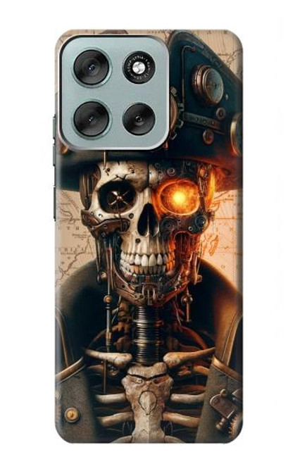 S4018 スチームパンク 海賊の頭蓋骨 Steampunk Pirate Skull Motorola Moto G56 バックケース、フリップケース・カバー