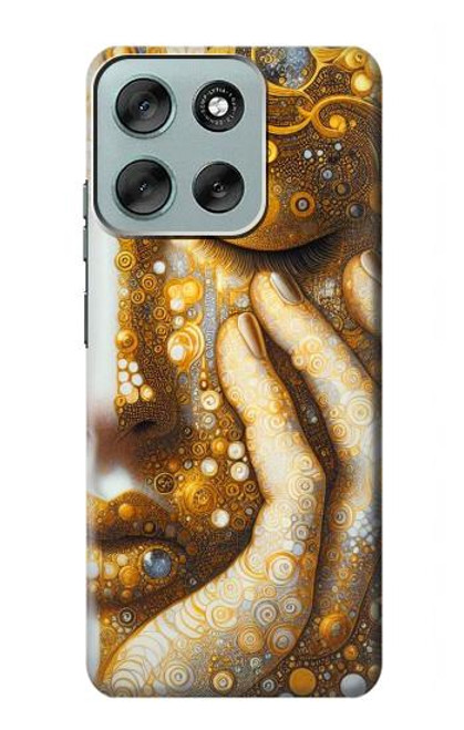 S4026 黄金の涙を流す女性 Women Crying Golden Tear Motorola Moto G56 バックケース、フリップケース・カバー