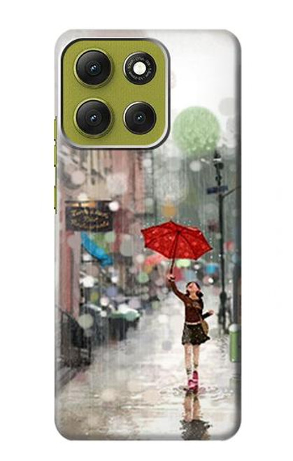 S0108 雨の中の少女 Girl in The Rain Motorola Moto G86 バックケース、フリップケース・カバー
