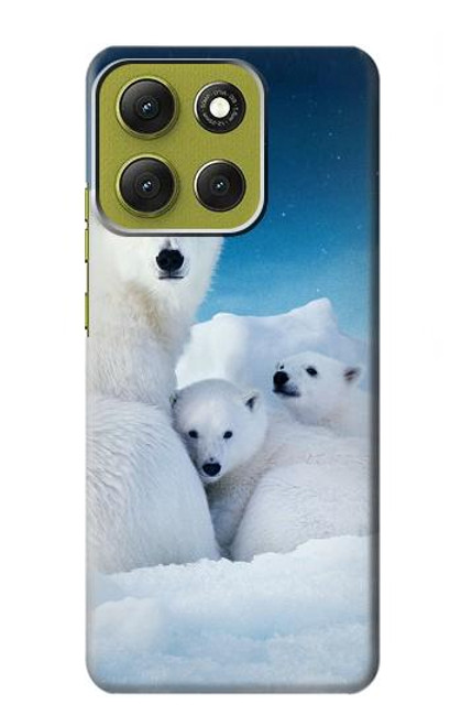 S0285 北極熊 北極 Polar Bear Family Arctic Motorola Moto G86 バックケース、フリップケース・カバー