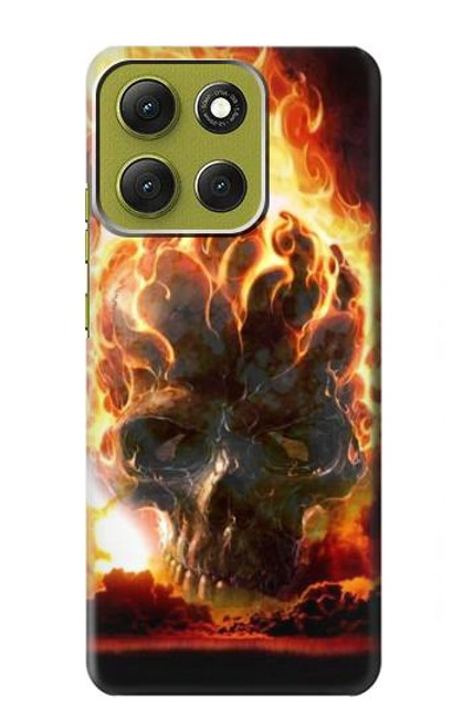 S0863 地獄火スカル Hell Fire Skull Motorola Moto G86 バックケース、フリップケース・カバー