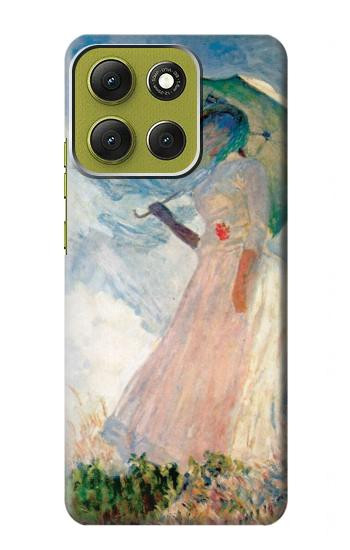 S0998 クロード・モネ 日傘を差す女 Claude Monet Woman with a Parasol Motorola Moto G86 バックケース、フリップケース・カバー