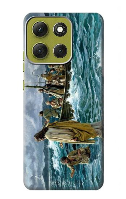 S1722 海の上を歩くイエス Jesus Walk on The Sea Motorola Moto G86 バックケース、フリップケース・カバー