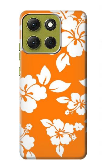 S2245 ハワイのハイビスカスオレンジ柄 Hawaiian Hibiscus Orange Pattern Motorola Moto G86 バックケース、フリップケース・カバー