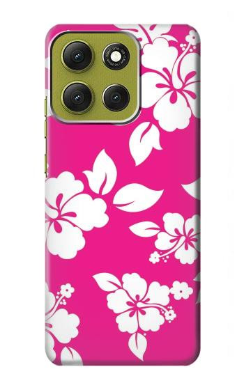 S2246 ハワイのハイビスカスピンク柄 Hawaiian Hibiscus Pink Pattern Motorola Moto G86 バックケース、フリップケース・カバー