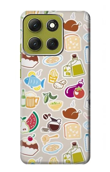 S2321 飲食パターン Food and Drink Seamless Motorola Moto G86 バックケース、フリップケース・カバー